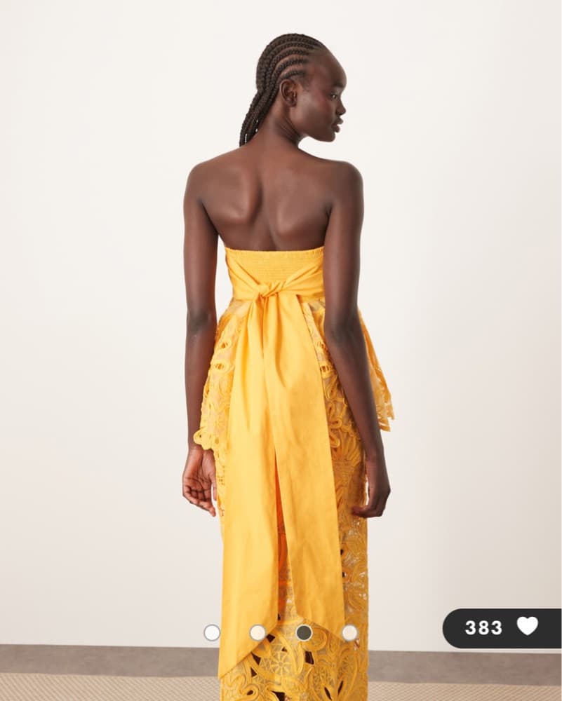 Arrange 2 Piece Orange Strapless top and Midi Skirt Set - Image 4
