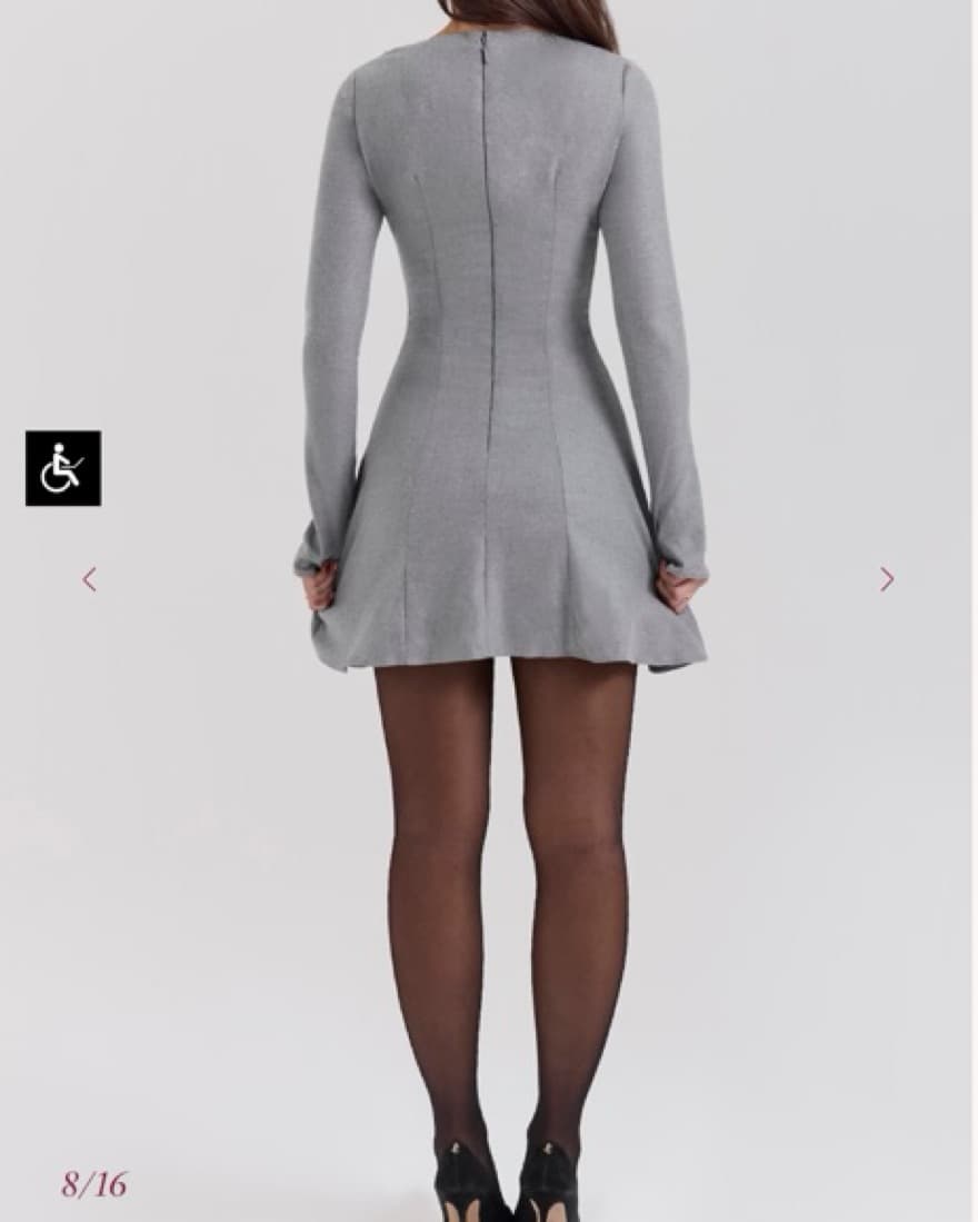 House of CB Angelique Grey Mini Dress - Image 3