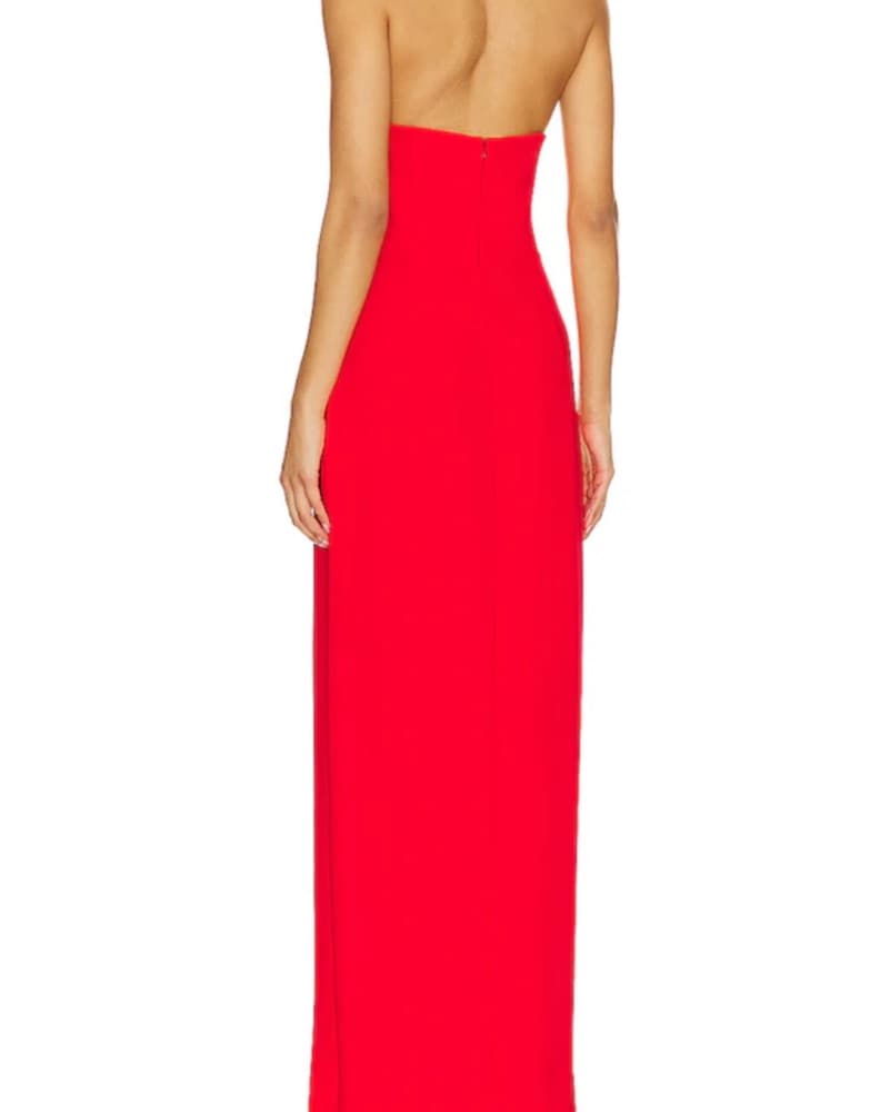 Strapless Puzzle Gown in Crimson - Image 2