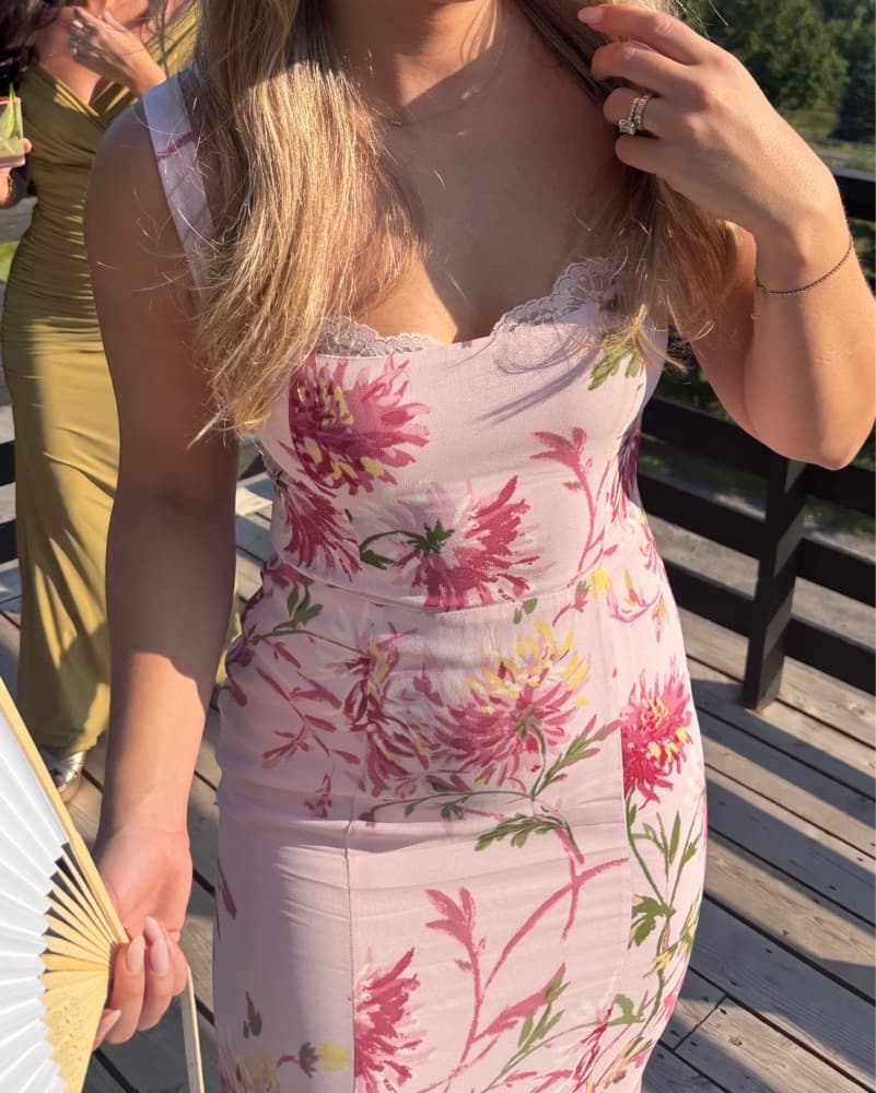Pink Floral Reformation Irisa Dress - Image 2