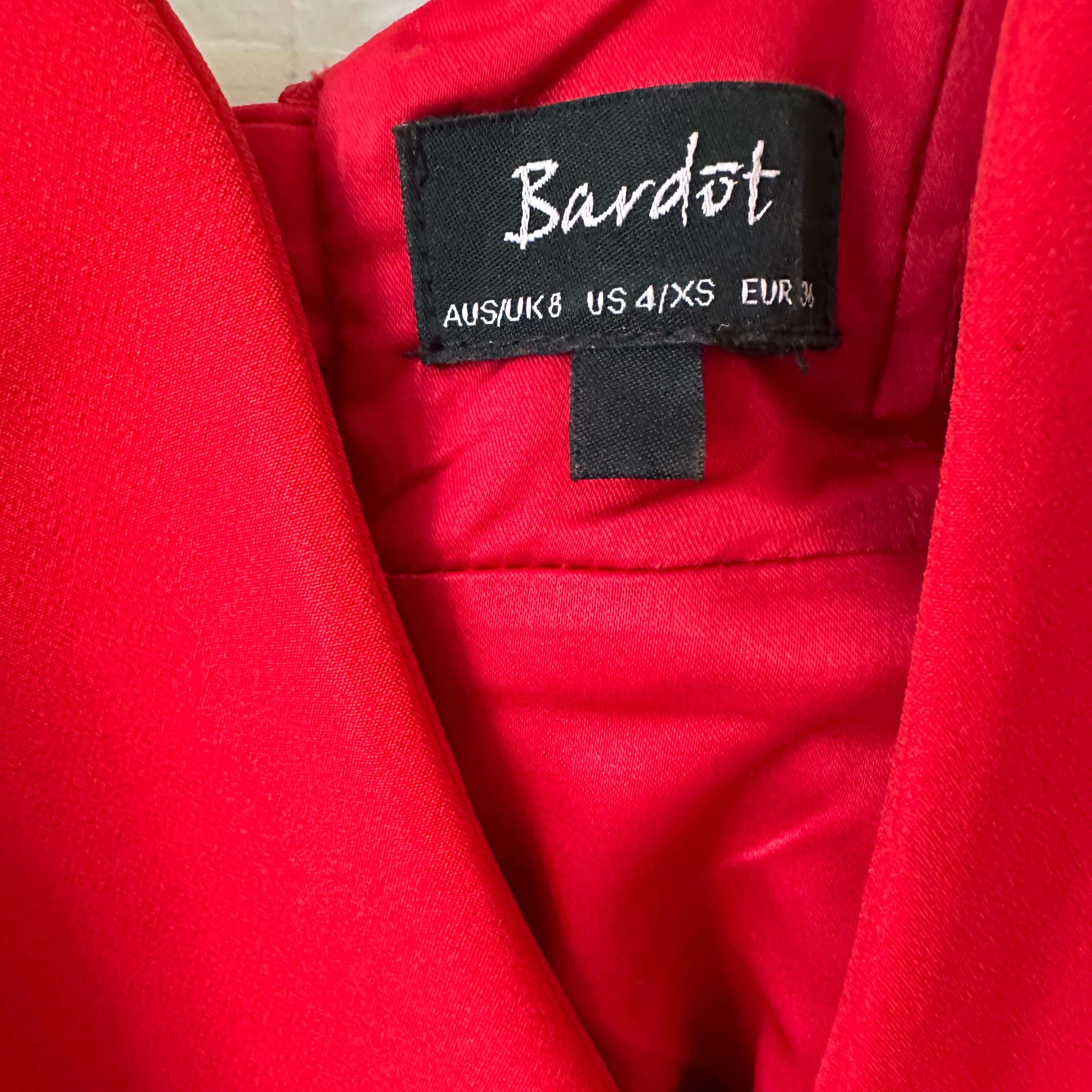 Red Formal Low Cut Out Dress  - Image 3