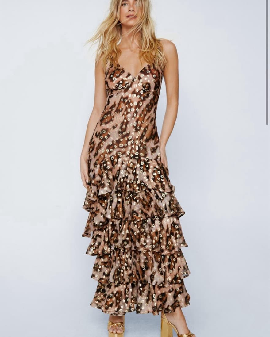 Nasty Gal Metalic Cheetah Dress - Image 1