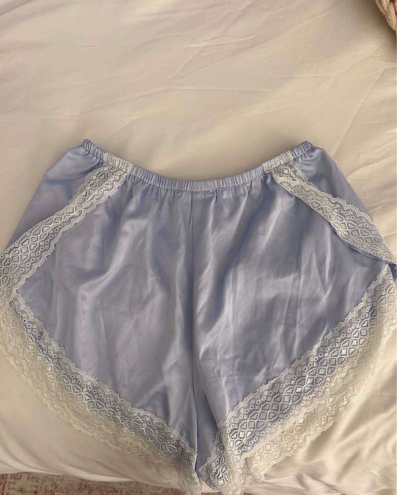 Lovers + Friends Lace Trim Silk Shorts - Image 1