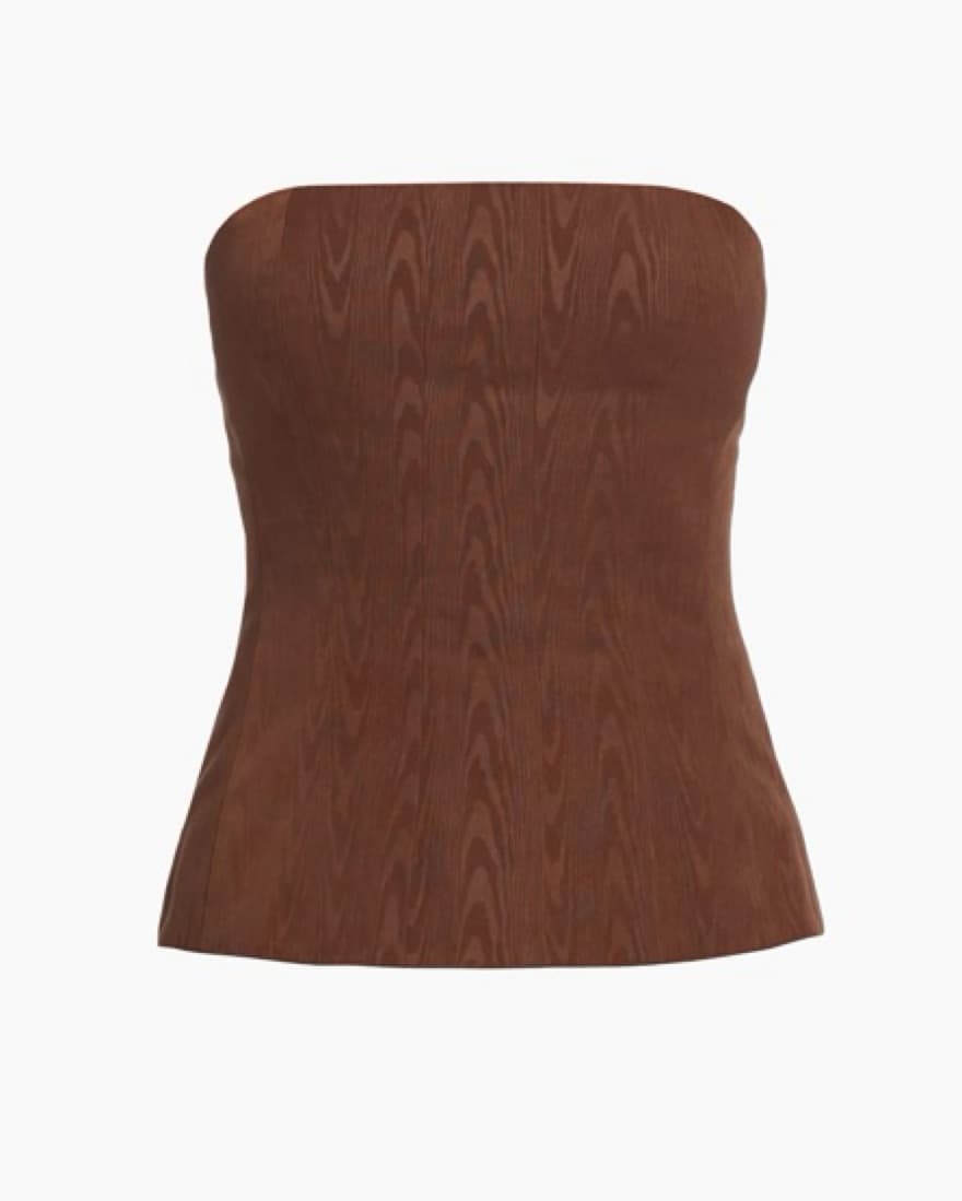 Staud Brown Wood Corset Top - Image 1
