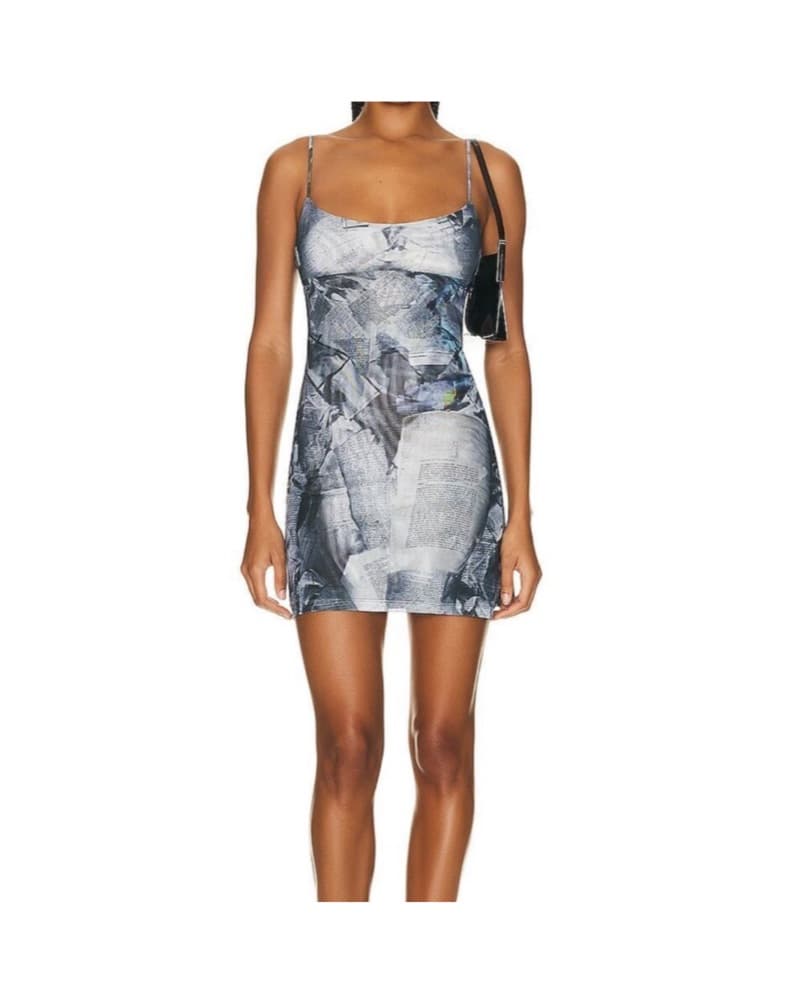 Miaou Anya Newspaper Print Dress - Image 1