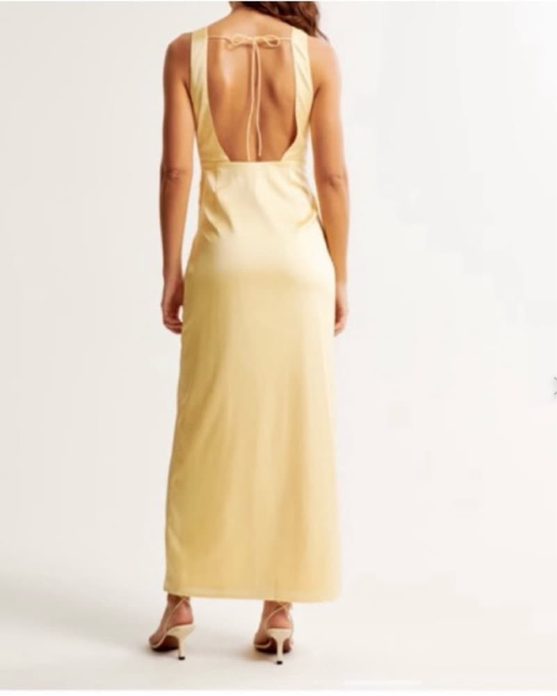 Yellow Satin Dress - Image 3