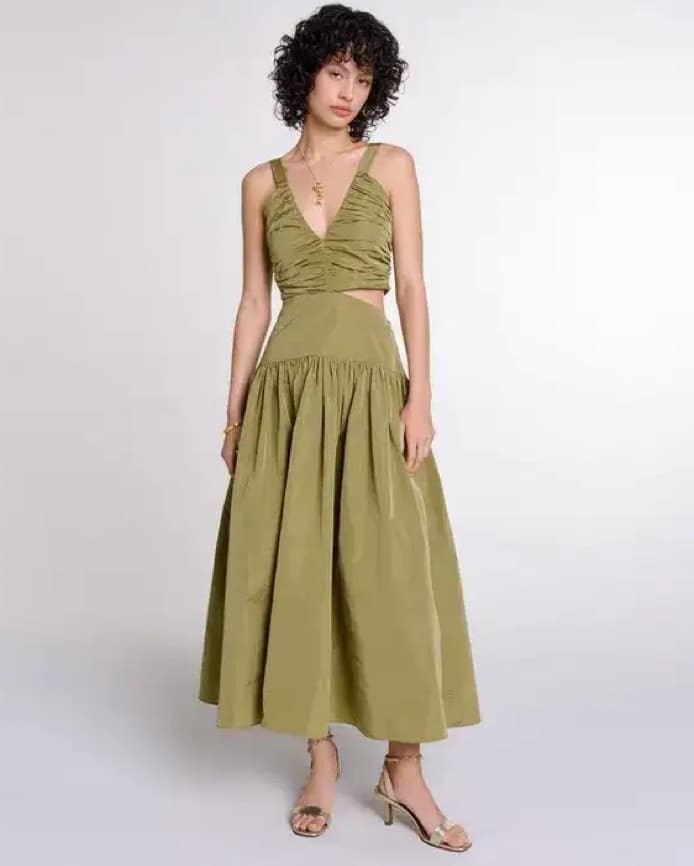 Olive Cutout Maje  - Image 5