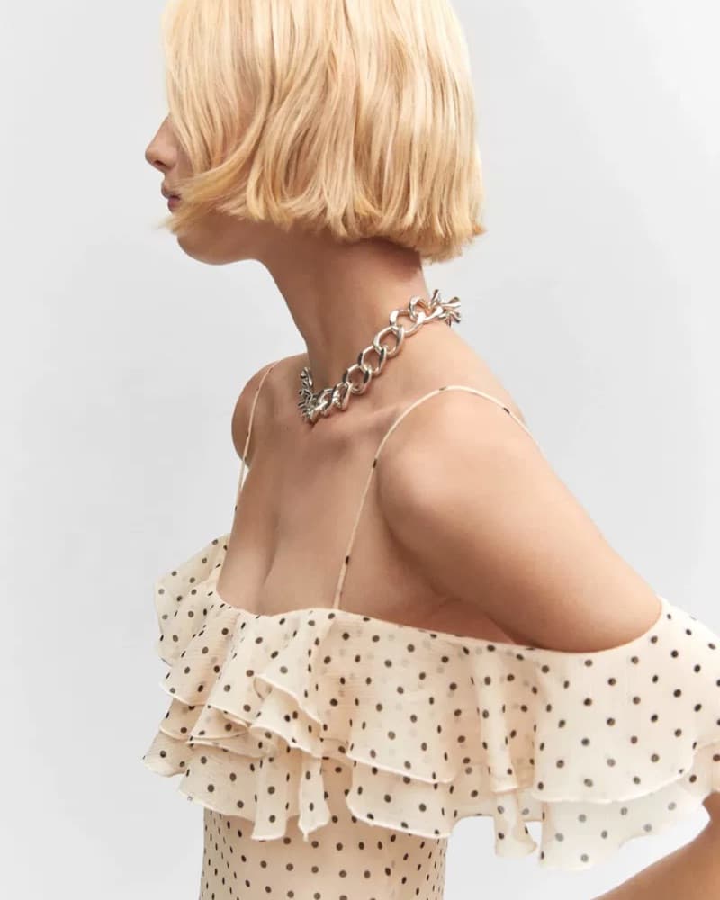 Mango Polka-dot Ruffled Midi Maxi Dress - Image 3