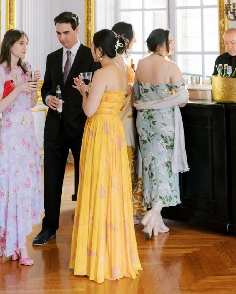 Strapless Orange Floral Ballgown - Image 1