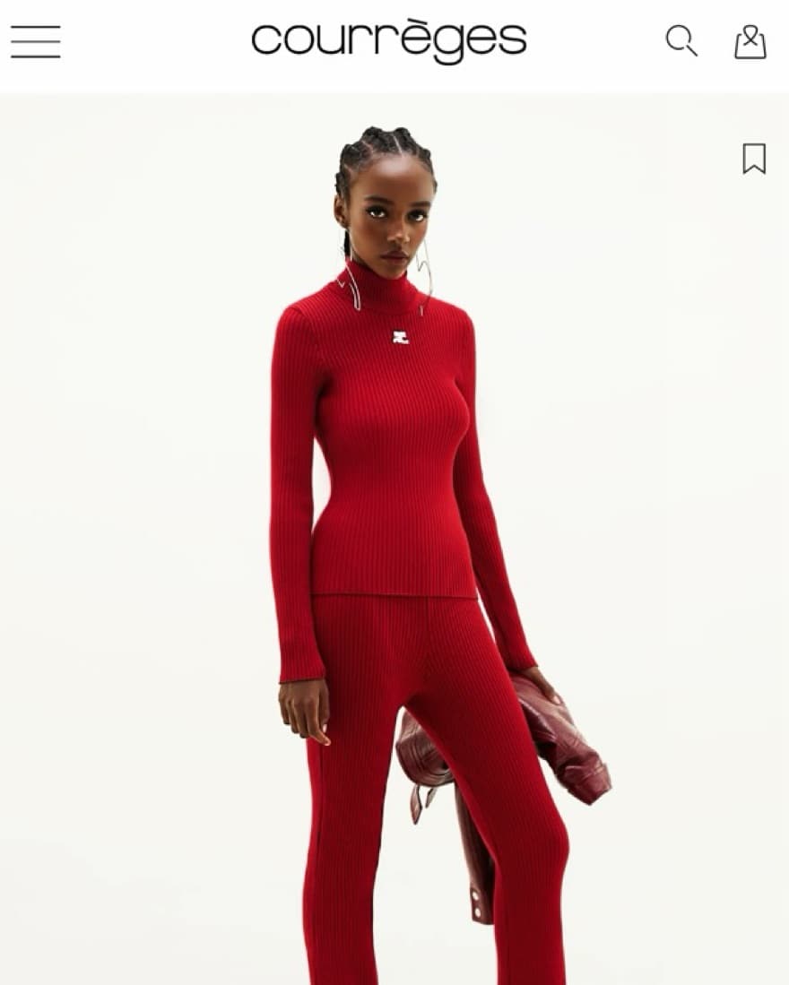 Courreges ♥️ Red Turtleneck Sweater - Image 4