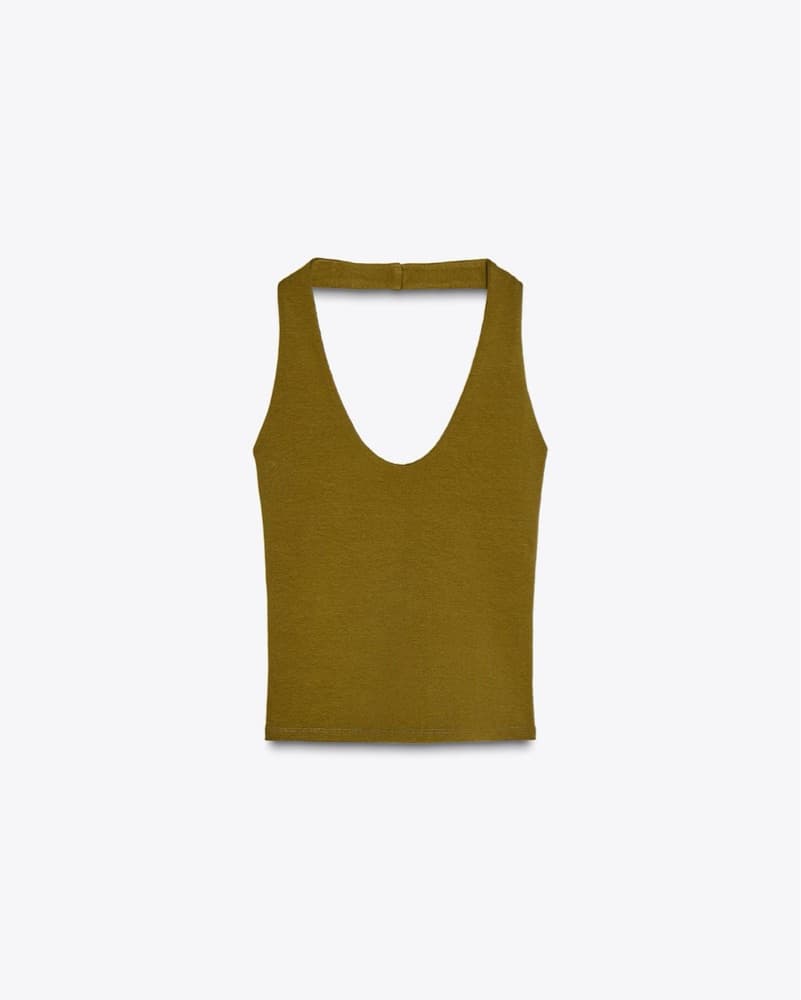 Zara Olive Halter Top - Image 4