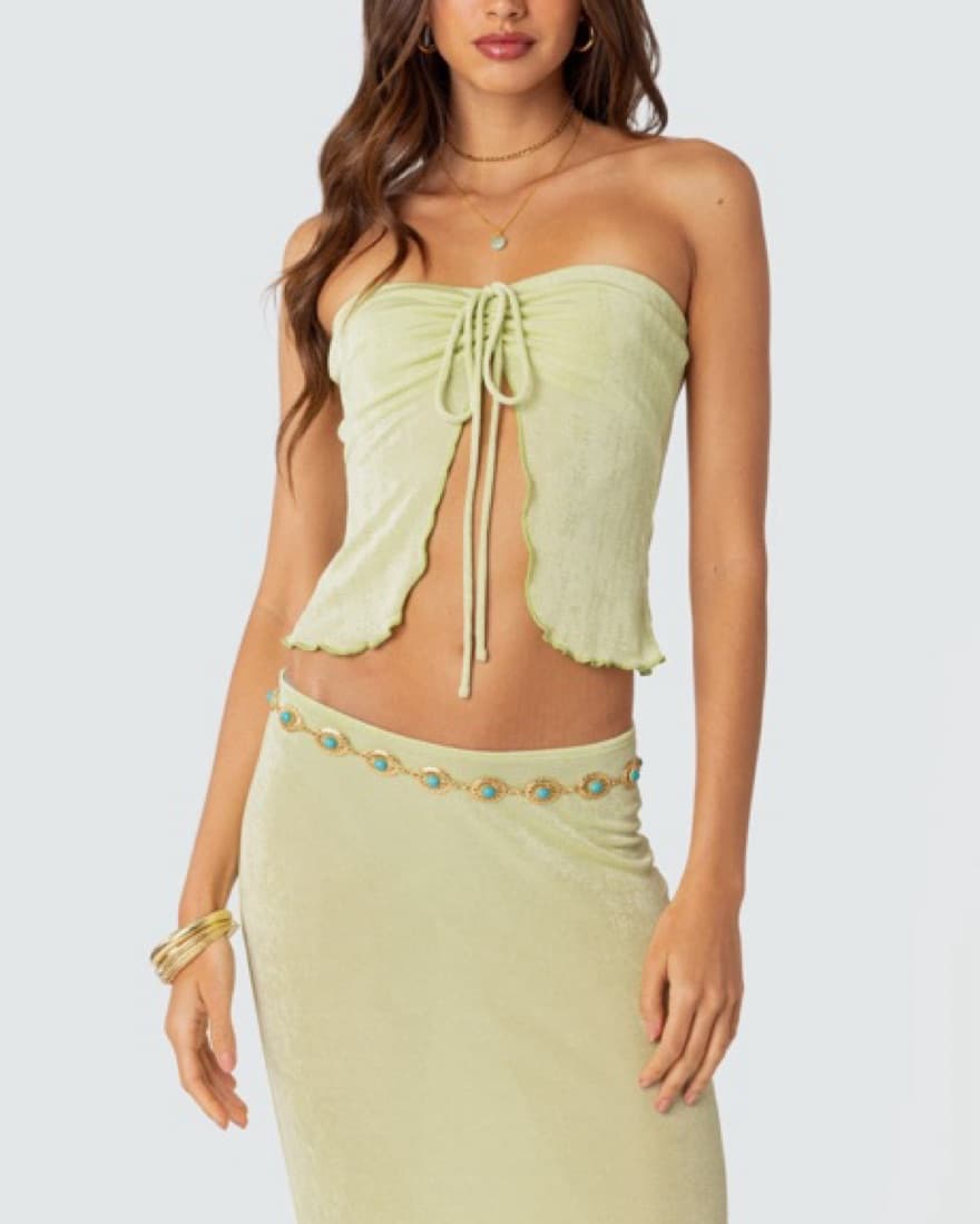 Chic Strapless Maxi Skirt Set - Image 2