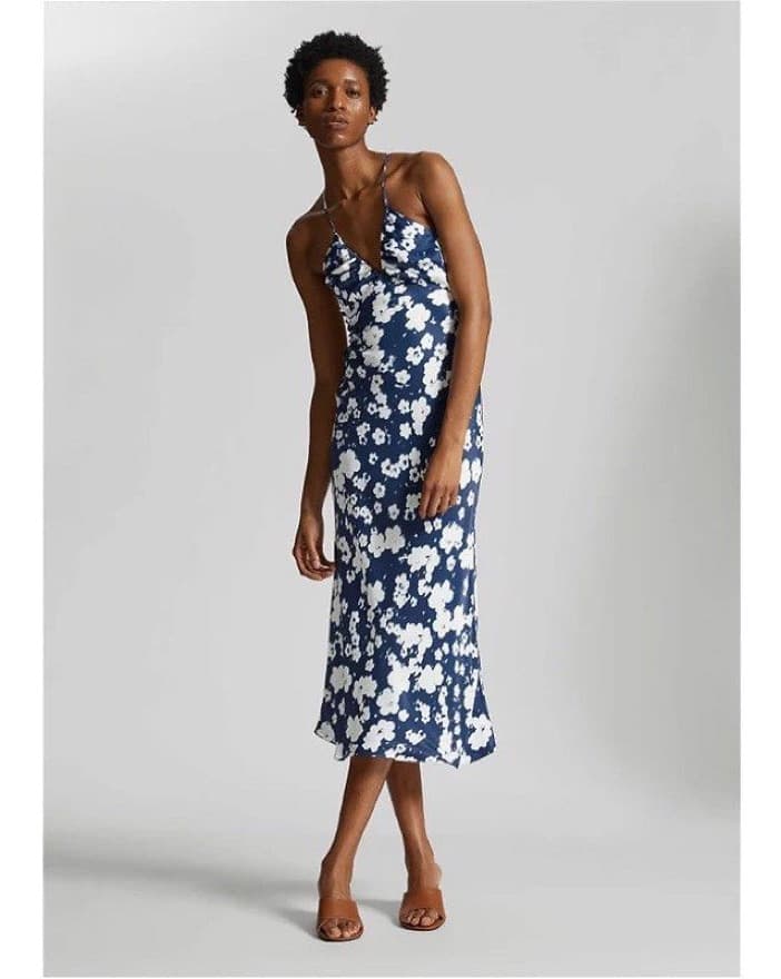 & Other Stories Blue Floral Midi Dress - Image 1
