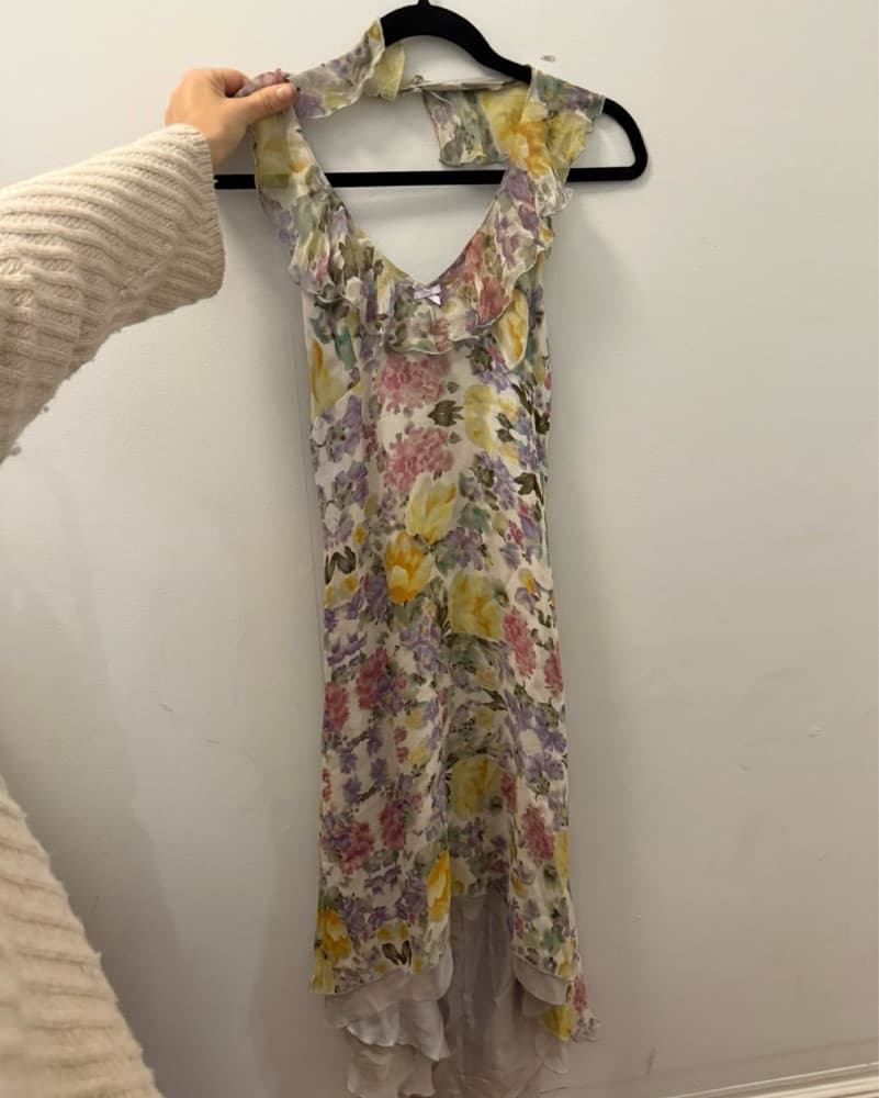 Vintage Designer High Low Floral Dress  - Image 1