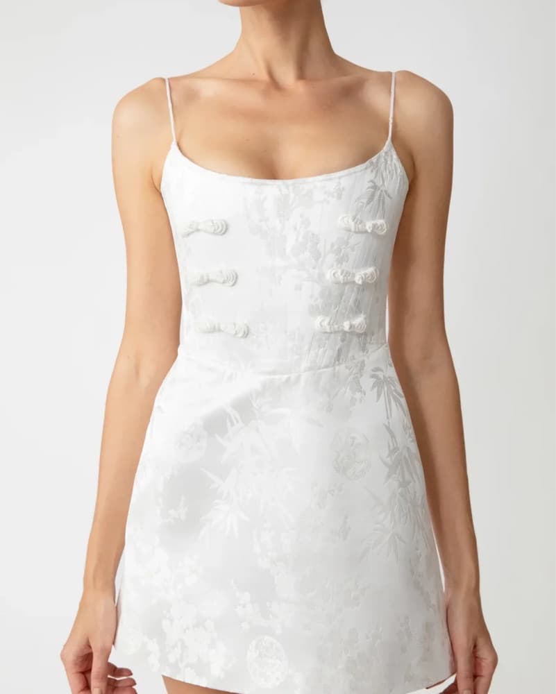 SAU LEE Joey Mini Dress In White - Image 1