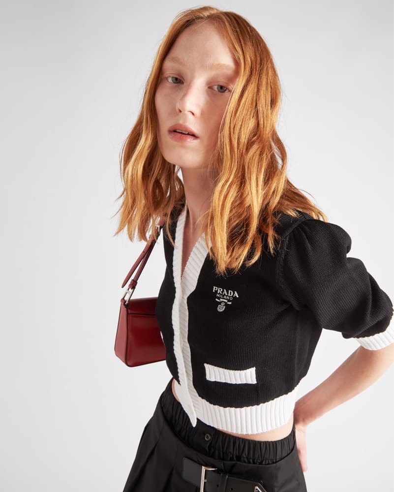 Prada - Cropped Cotton Cardigan - Image 4