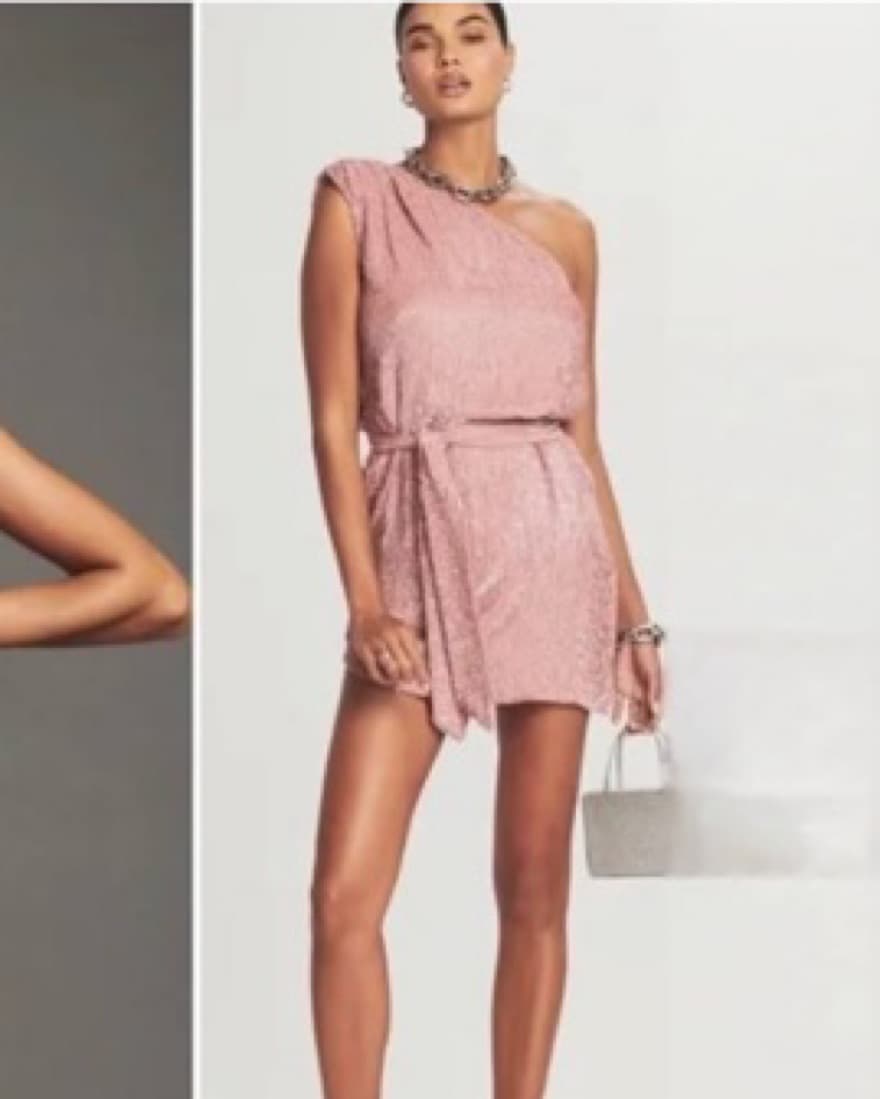 Retrofete Pink One Shoulder Dress - Image 2