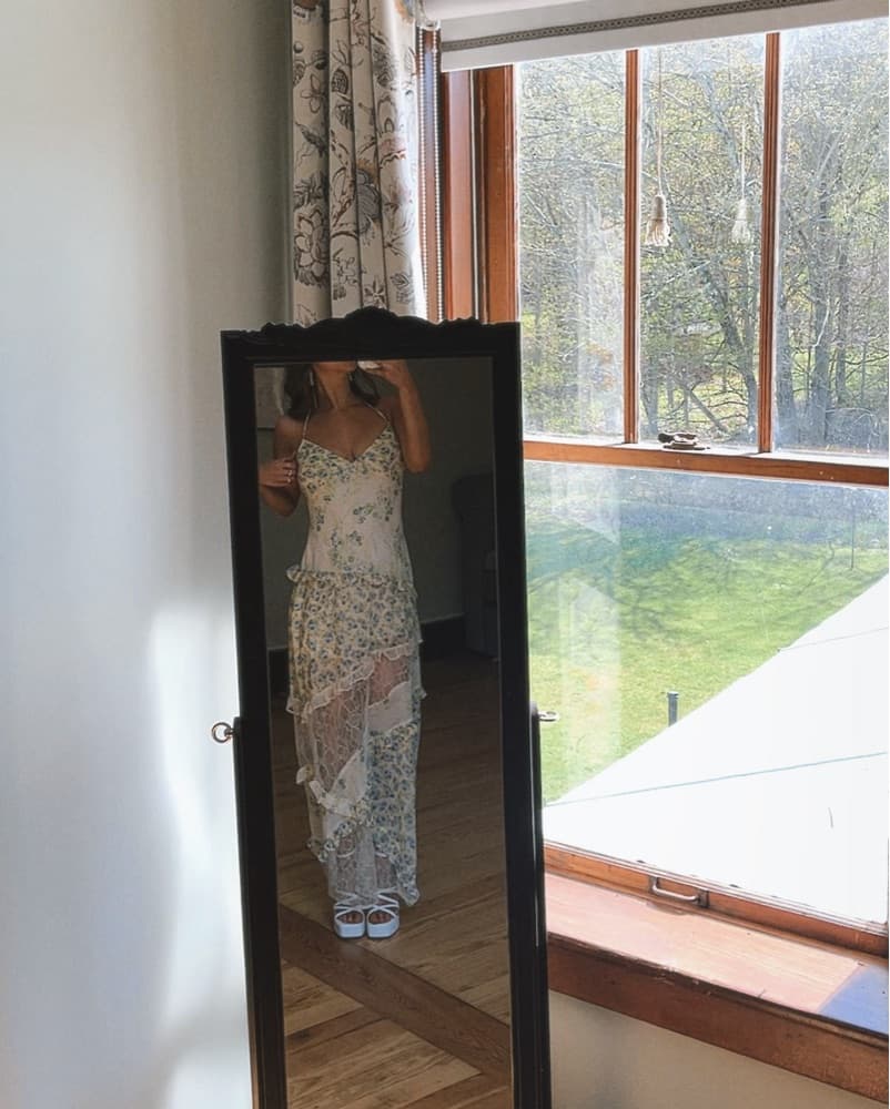 Tiered Floral Patchwork Maxi Dress - Image 5