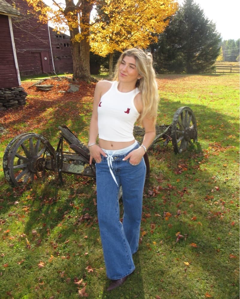 Cowboy Boots Tank Top In White - Image 3