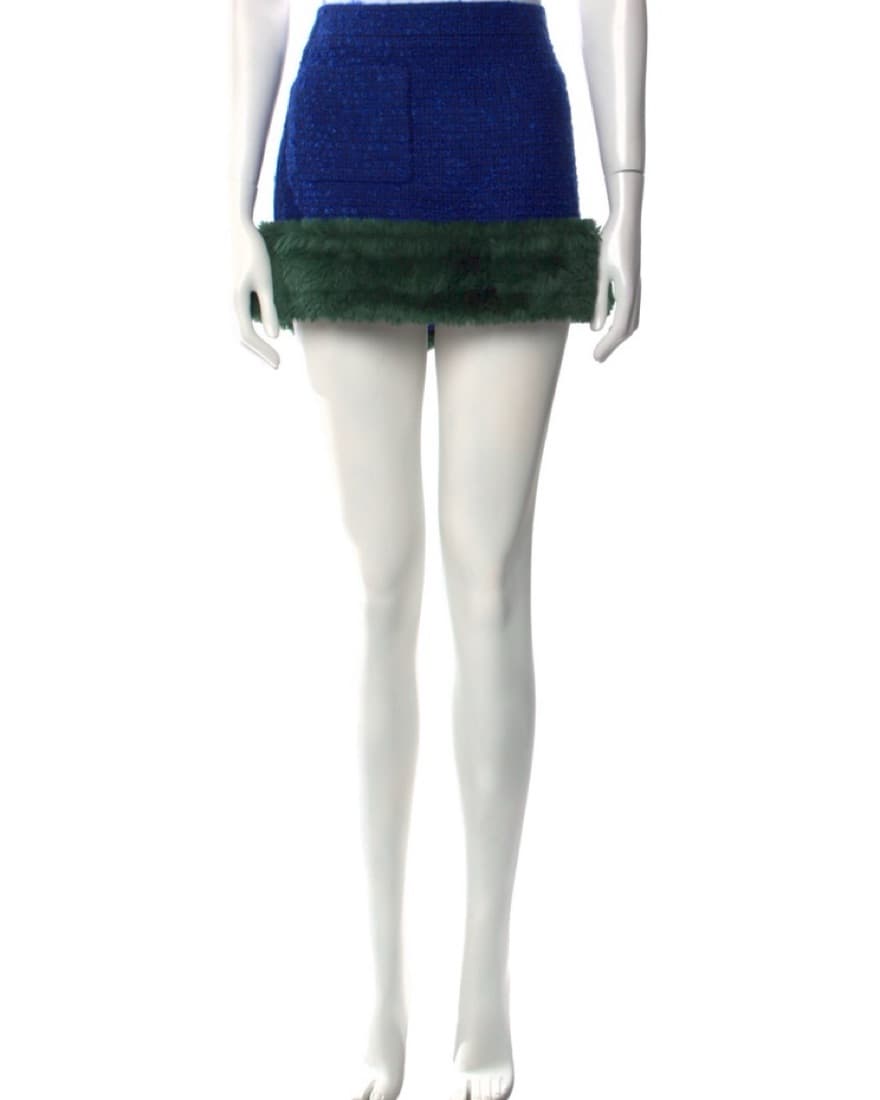 YSL Fur Trim Mini Skirt - Image 3