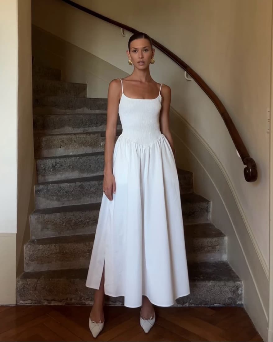 DISSH Drop Waist White Dress - Image 1