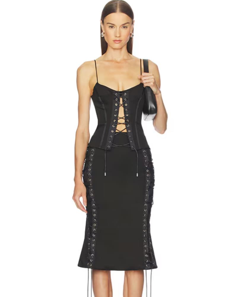 Yasmina Lace Up Top In Black  - Image 4