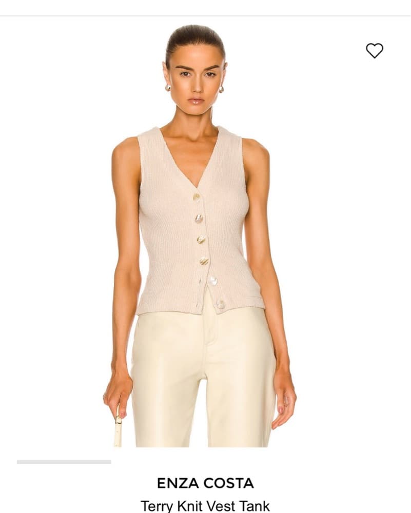 Terry Knit Vest Tank - Enza Costa - Image 2