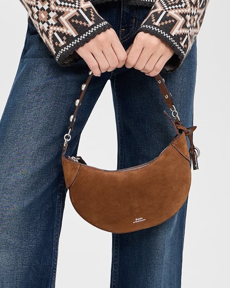 Ralph Lauren Polo ID Studded Suede Bag - Image 1