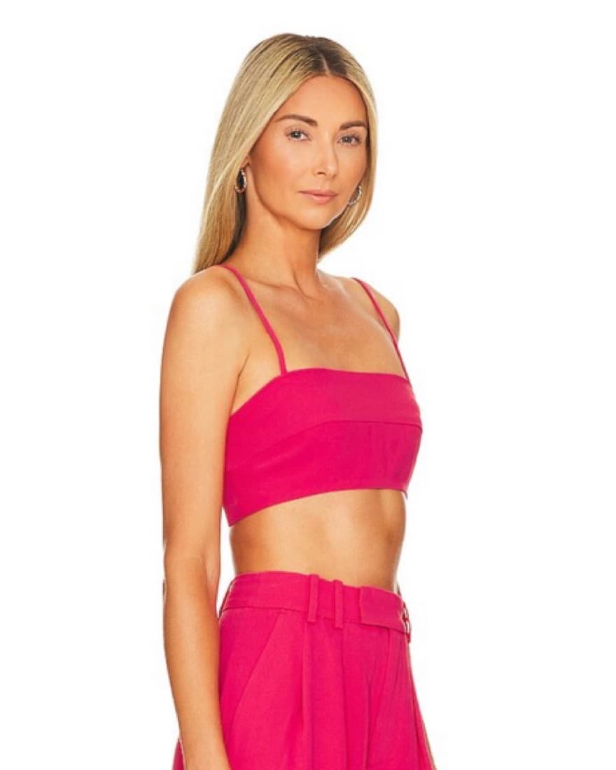 Vibrant Fuchsia Crop Top and High-Waisted Pant Set - Image 1