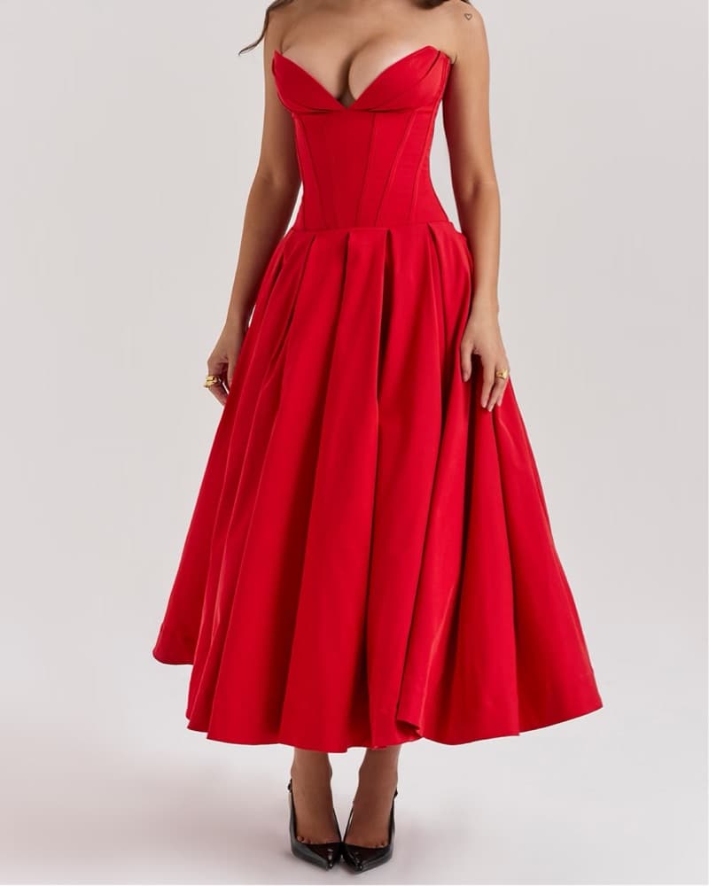 House Of CB Lady Midi Dress Scarlet  - Image 1