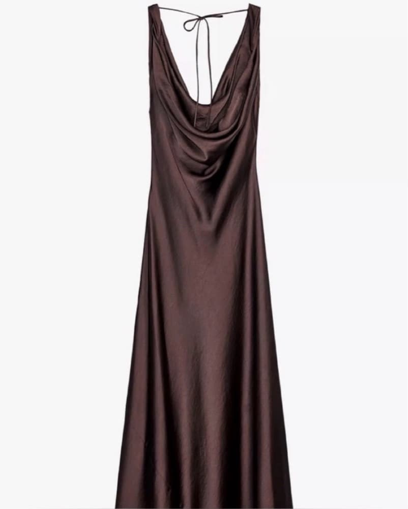 Zara Satin Draped Gown - Image 1