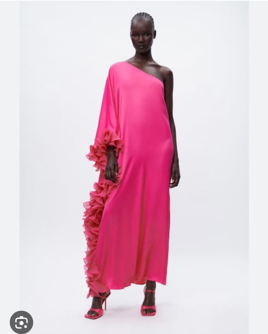 Zara Ruffled Asymetric Dress - Image 1