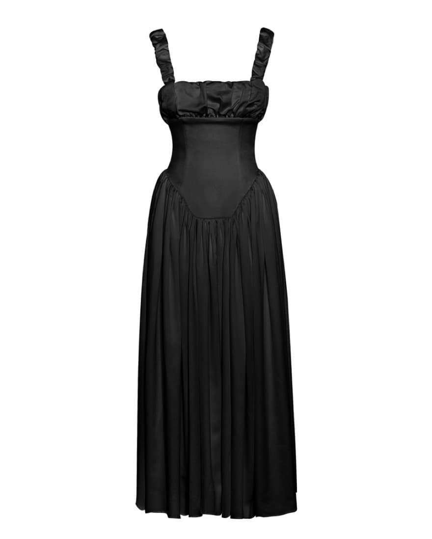 Miss Circle Drop Waist Satin Sundress - Image 2
