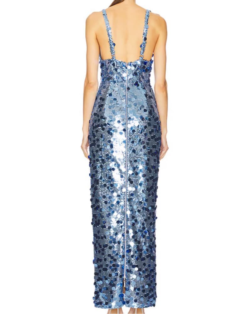 Bronx & Banco Blue Long Maxi Gown Dress - Image 6