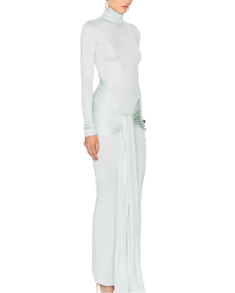 Elegant Mint Green Maxi Dress - Image 3