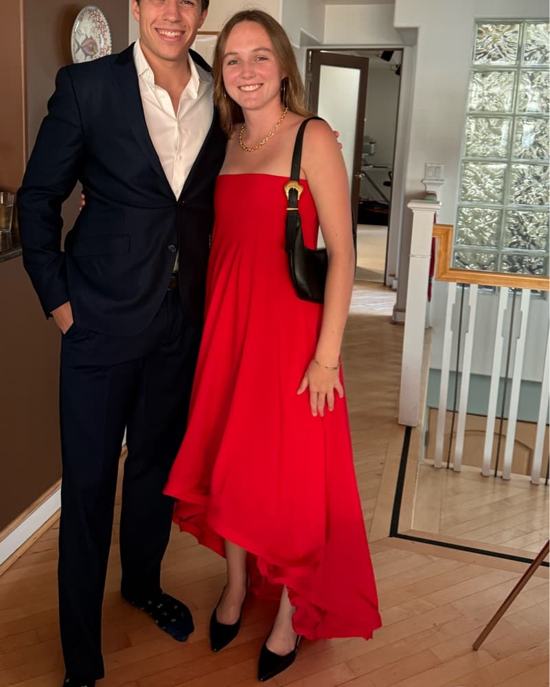 Alexis Red Formal Dress With Bubble Hem - Image 1
