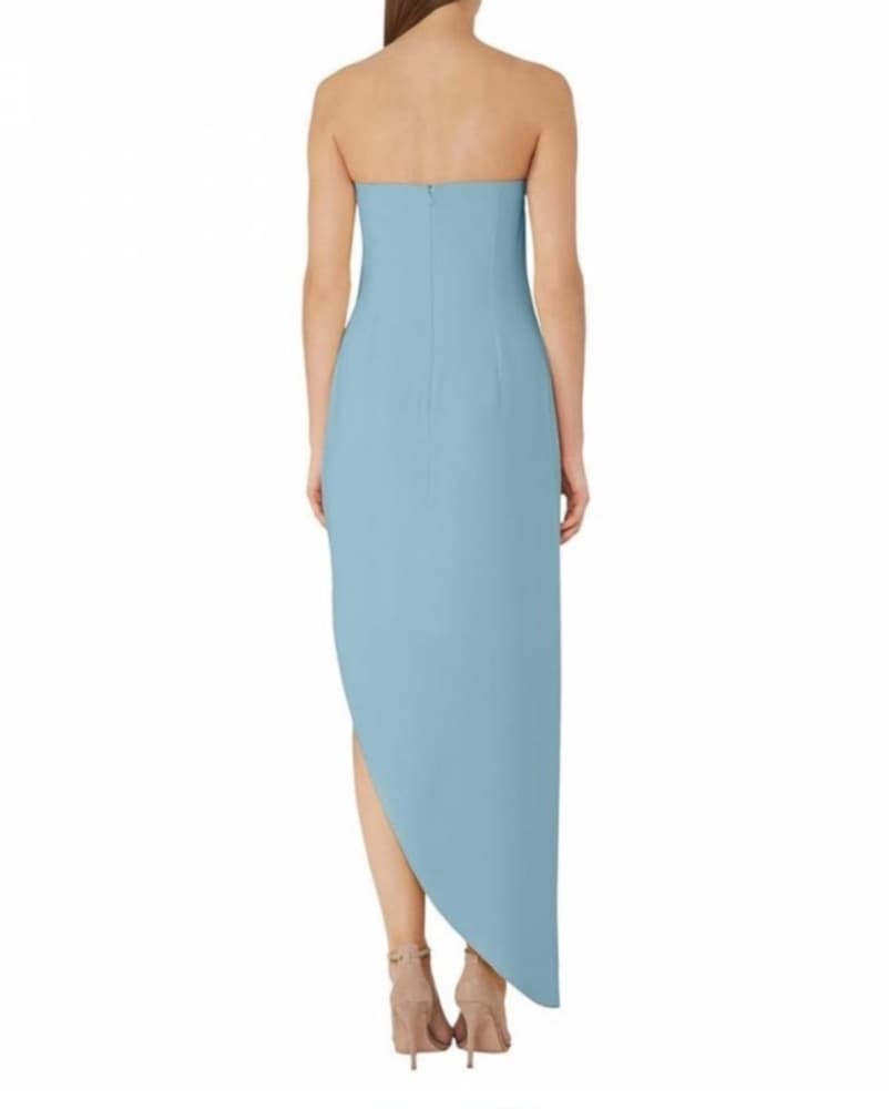 Blue Asymmetric Hem Dress  - Image 2