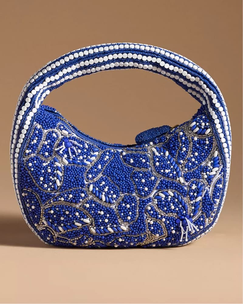 Beaded Blue Clutch - Image 2