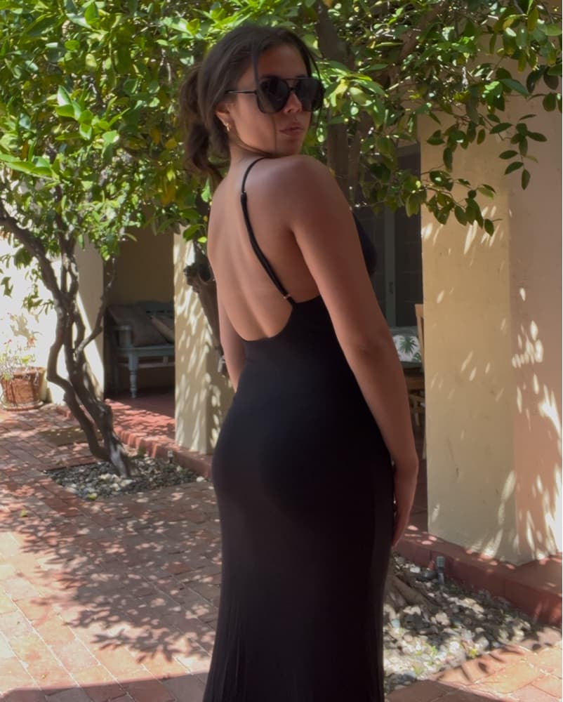 Black Fitted Maxi Dress - Image 1