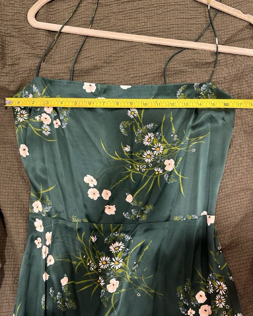 Reformation Frankie Silk Dress Green - Image 4