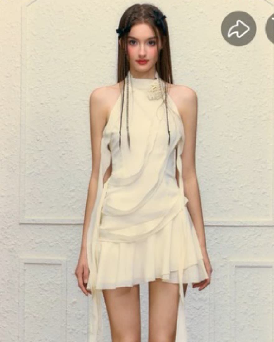 White Rosette Dress - Blumarine Inspired - Image 1