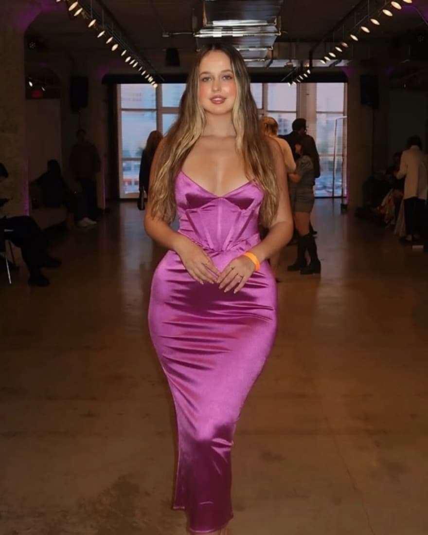 Purple Satin Corset Dress - Image 1