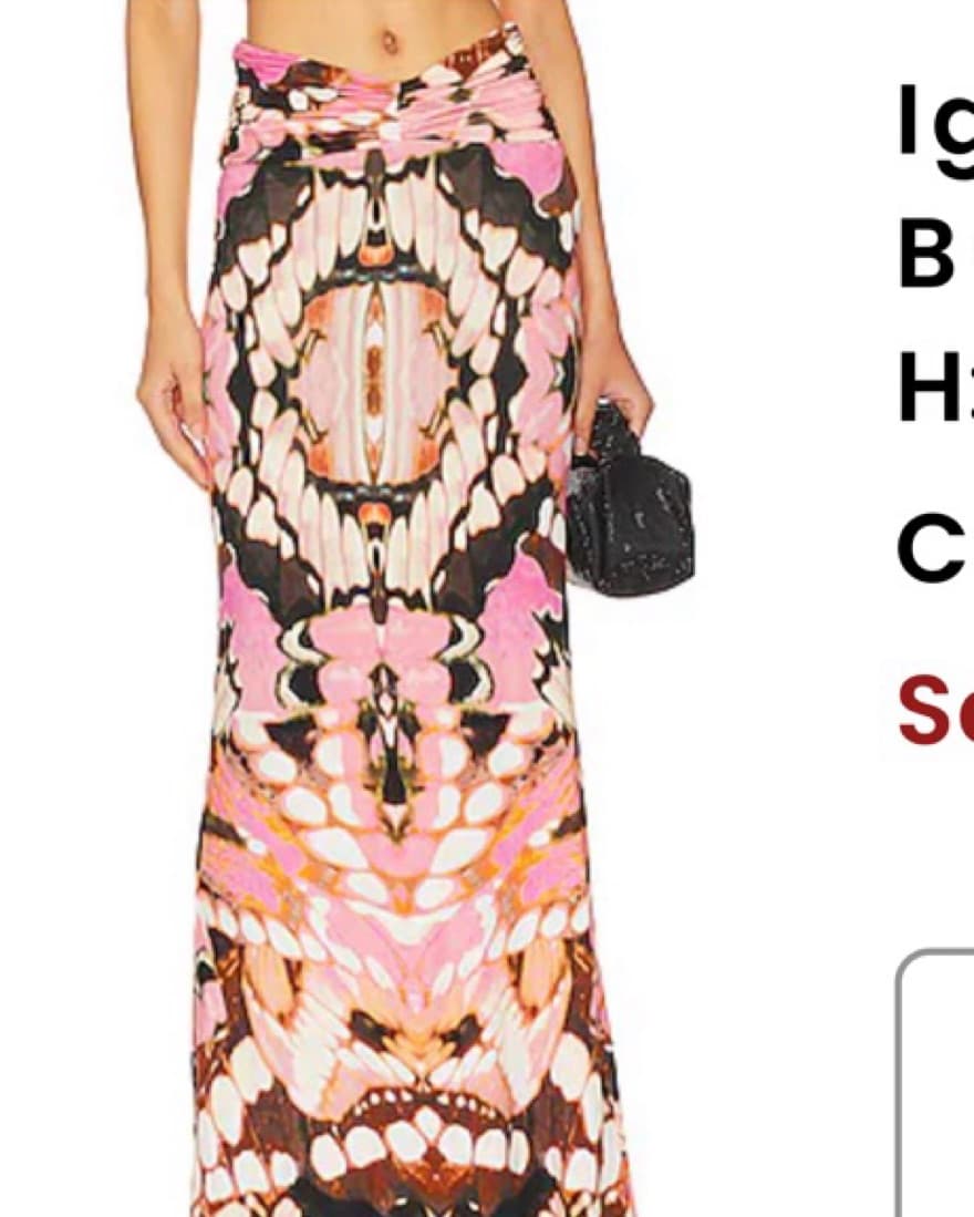 Revolve Pink Butterly Maxi Skirt  - Image 2