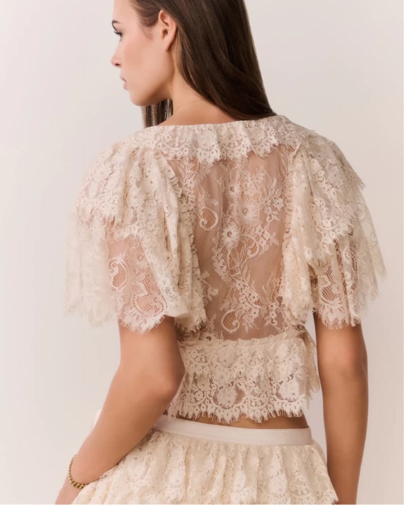 Loveshackfancy caper lace ruffle top  - Image 2