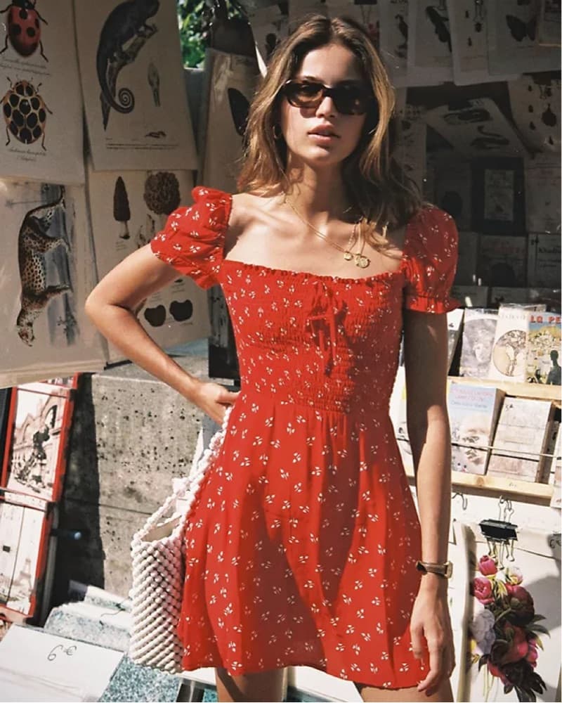 Faithfull The Brand Red Mini Dress - Image 2
