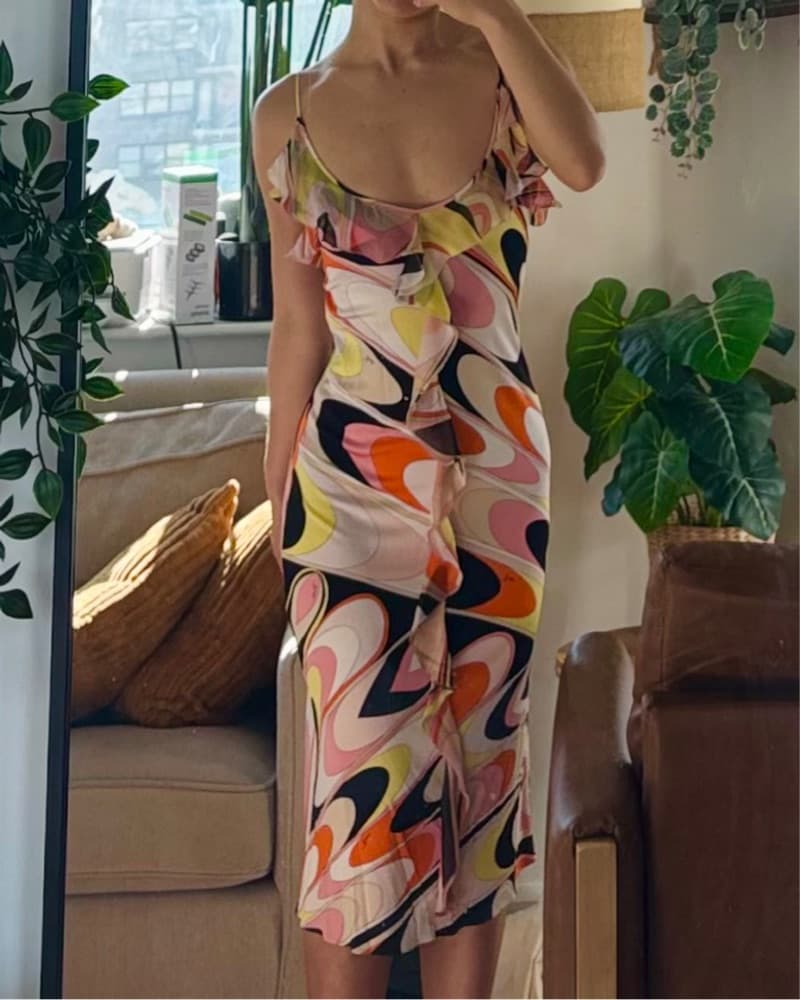 Emilio Pucci 2005 Swirl Print Midi Dress - Image 3