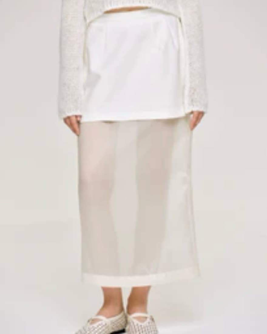 White Sheer Midi Skirt  - Image 1