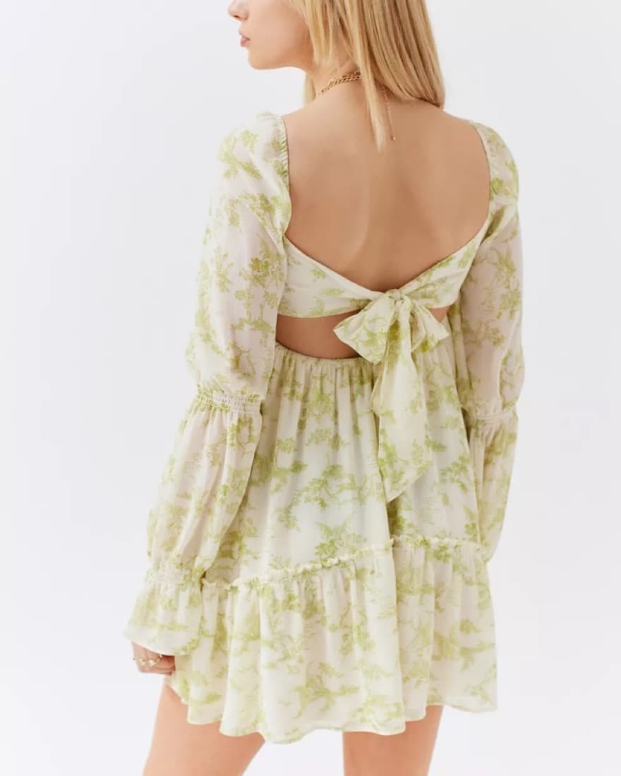 UO Lannette Long Sleeve Mini Dress - Image 2