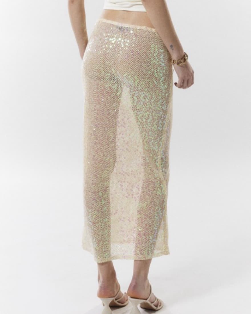 Yellow Sequin Cover Up Set - Image 3