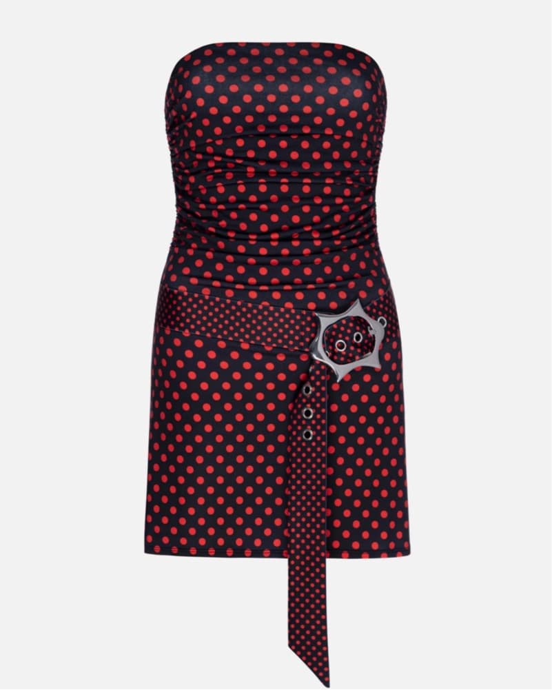 Miaou Red Polka Dot Dress - Image 1